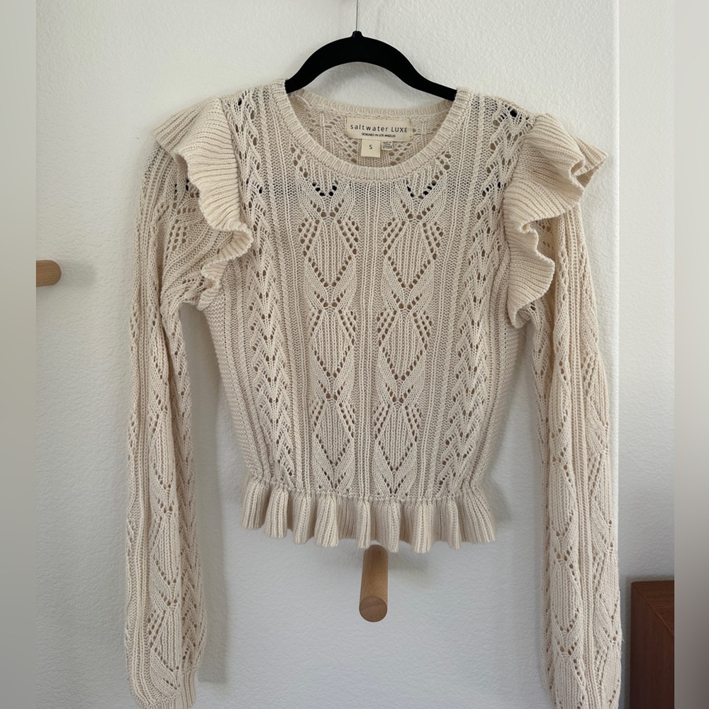 Saltwater Luxe flutter sleeve sweater